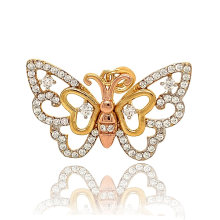 925 Silver K Gold Butterfly Pendant Necklace Gold Jewelry / Le Papillon Pendentif